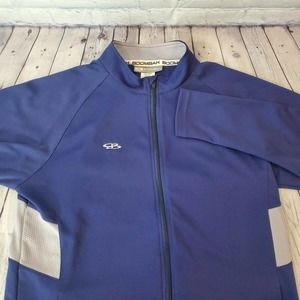 Boombah Full Zip 2XL Lightweight Blue Long Sleeve Logo Pockets‎ Shirt Jacket